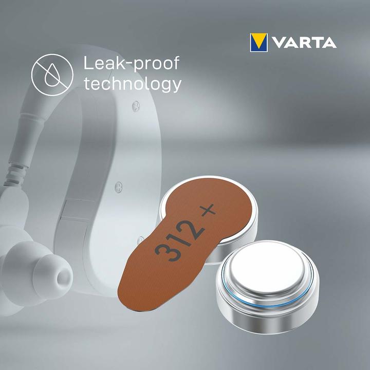 Actual product image Varta Hearing aid batteries type 312, 1.4V (6-pack) (6 pcs., A312, 180 mAh)