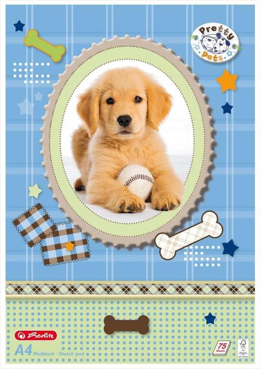 Immagine prodotto Herlitz Blocco da colorare Pretty Pets DIN A4, 70 g/m², 75 fogli (A4, Nessuna rilegatura)