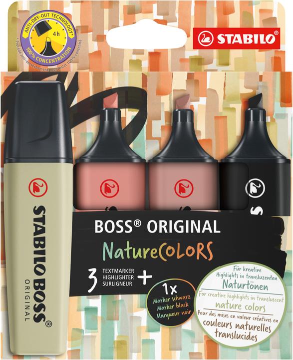 Actual product image STABILO BOSS NATURE COLORS - Highlighter (colour assorted, 5 mm, 3 x)