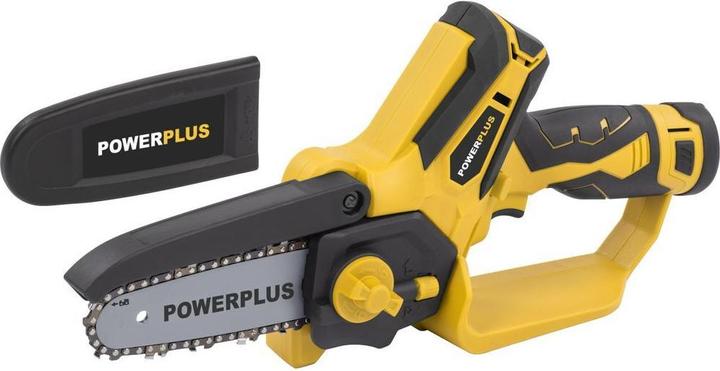 Powerplus Sega a batteria 12V 100mm - incluse 2 batterie ricaricabili 12V 2.0Ah e caricabatterie (Sega a catena a batteria)