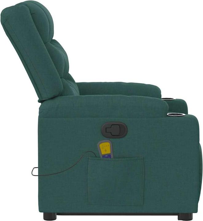 Immagine prodotto VidaXL Poltrona massaggiante con ausilio stand-up in tessuto verde scuro