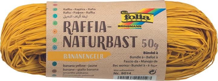 Immagine prodotto Folia Bringmann Natural Bast Raffia 50g Giallo Banana (Nastro da regalo)