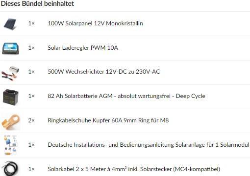 Image du produit Autosolar Pack complet 100W avec batterie AGM 82Ah et onduleur 500W (100 W)