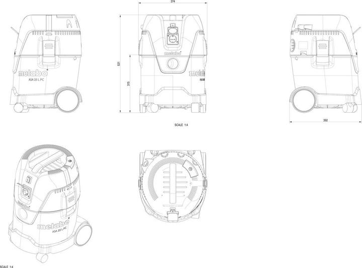 Produktbild Metabo Asa 25 L Pc (Nass-Trockensauger)