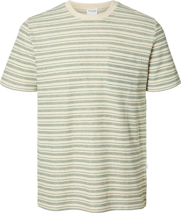 Selected Homme Slhsune Stripe Pocket Ss O-Neck Tee (L)