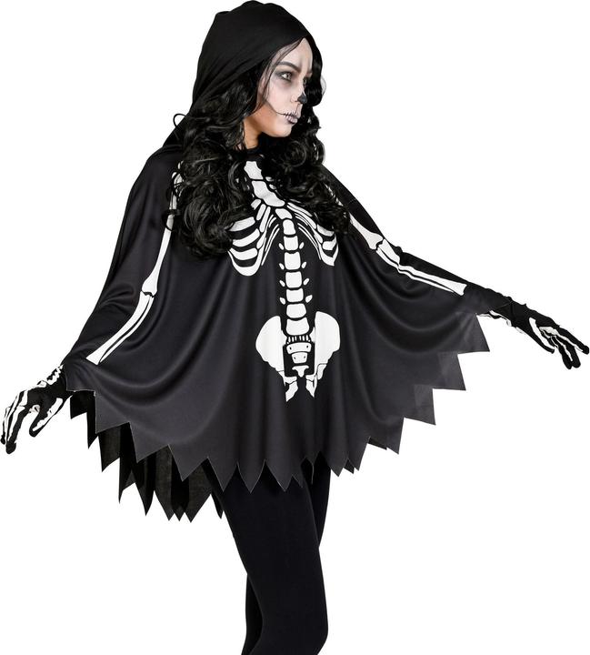 Produktbild Widmann Skelett Poncho Mit Kapuze (One Size)