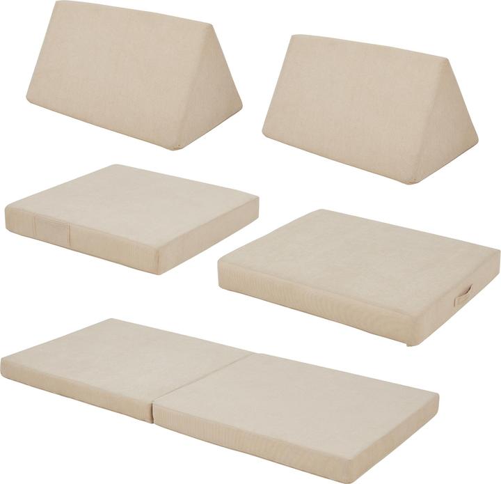 En.Casa Spielsofa Norhulta 5-tlg. 150x66x46 cm Cord Beige (Children sofa)