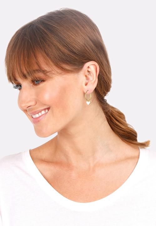 Immagine prodotto Elli Orecchini Creoles Hanger Cuori Smalto Argento 925 (Nessuna pietra preziosa, Smalto, Argento 925)