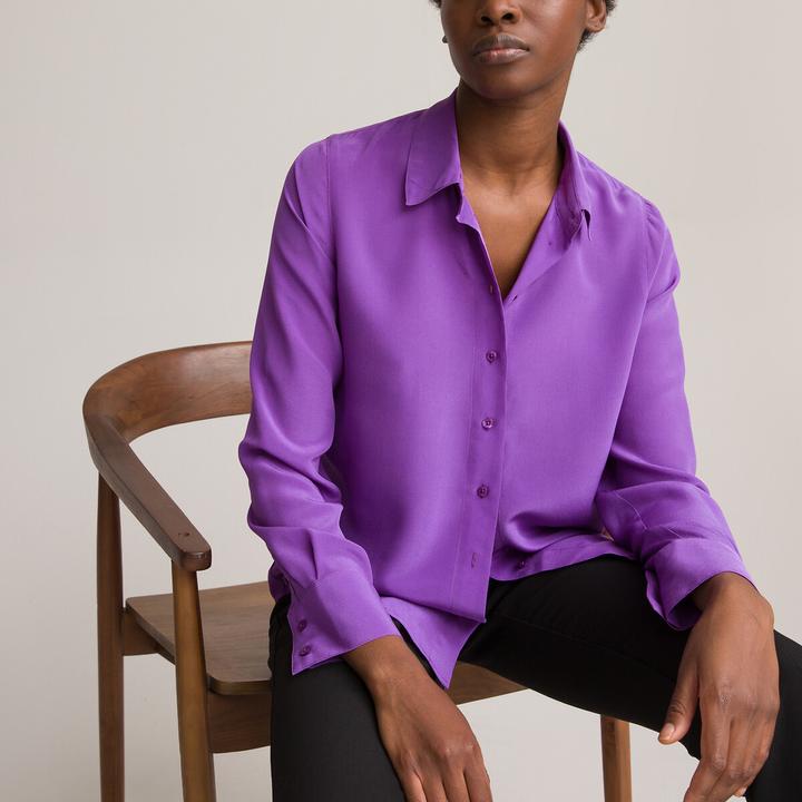 Image du produit La Redoute Collections Blouse en soie à manches longues (42)