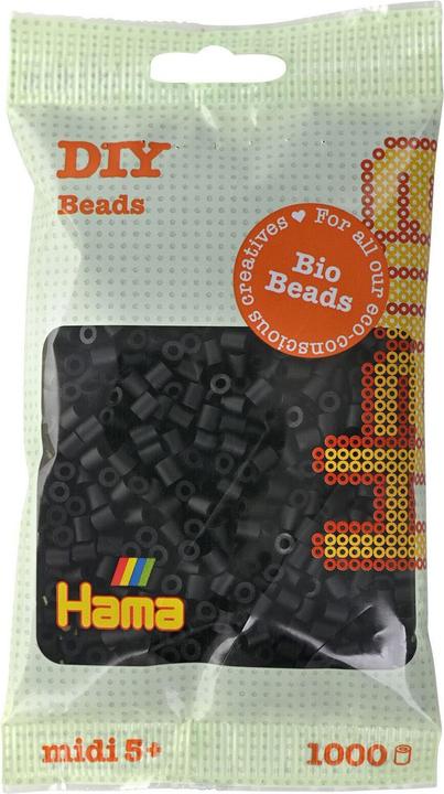 Produktbild Hama Bio Bügelperlen – Schwarz (018), 1000 Stück.