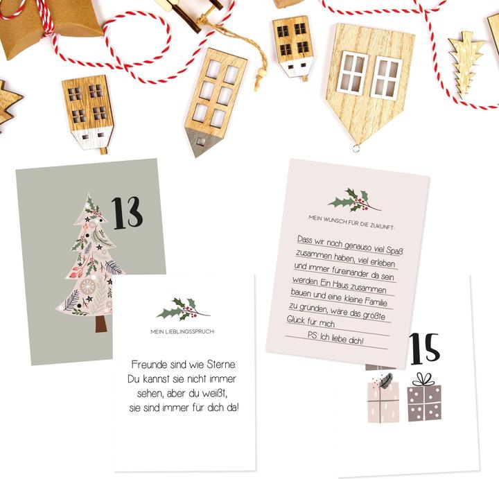 Immagine prodotto Papierdrachen Set di calendari dell'Avvento - 24 carte da riempire