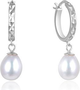 Beneto Elegant silver earrings with real pearls AGUC2675P (L)