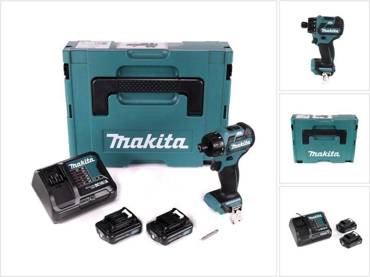 Produktbild Makita DF032DSAJ Cordless drill, 12V MAX, 2x2.0 Ah Li-ion 35/21 Nm, 0.88kg, 1/4 ", LED 2-speed, BL (Akkubetrieb)