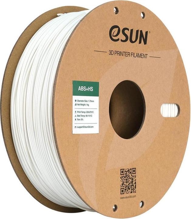 Produktbild eSUN EABS+HS 1,75mm WHITE 1kg (ABS, 1.75 mm, 1000 g, Weiss)