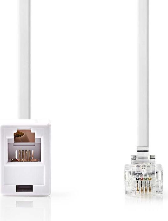 Actual product image Nedis Telephone extension cable | RJ11 male | RJ11 female | 5.00 m | Cable design: Flat | Kabelelt