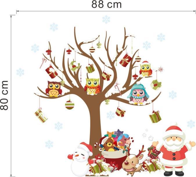 Image du produit Cover-Discount Stickers muraux Arbre de Noël et Père Noël (80 x 88 cm)