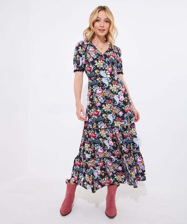 Actual product image Joe Browns Lace Trim Floral Maxi Dress (40)