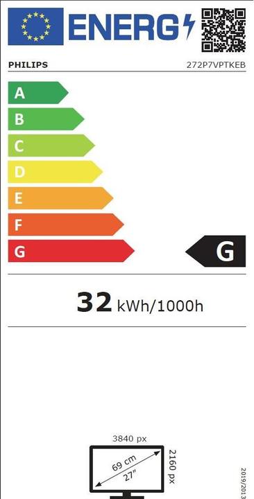 Energie-Label Philips P-line 272P7VPTKEB (3840 x 2160 Pixel, 27")