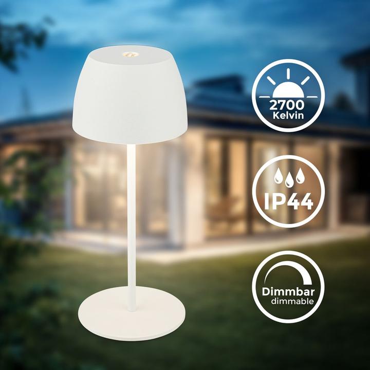 Immagine prodotto B.K.Licht Lampada da tavolo a LED ricaricabile - Mini Touch, bianco