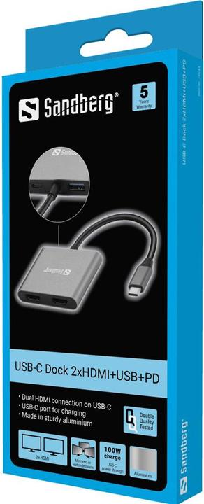 Image du produit Sandberg Station d'accueil (USB-C, 3 Ports)