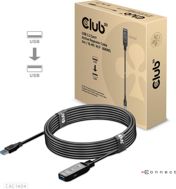 Produktbild Club 3D USB A – USB A (5 m, USB 3.2)