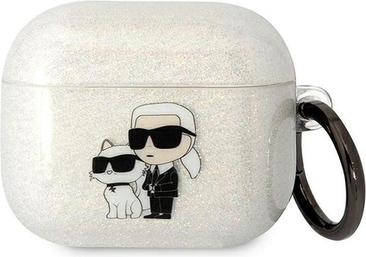 Actual product image Karl Lagerfeld KLA3HNKCTGT Airpods 3 cover transparent Gliter Karl&Choupette (Headphone sleeve)