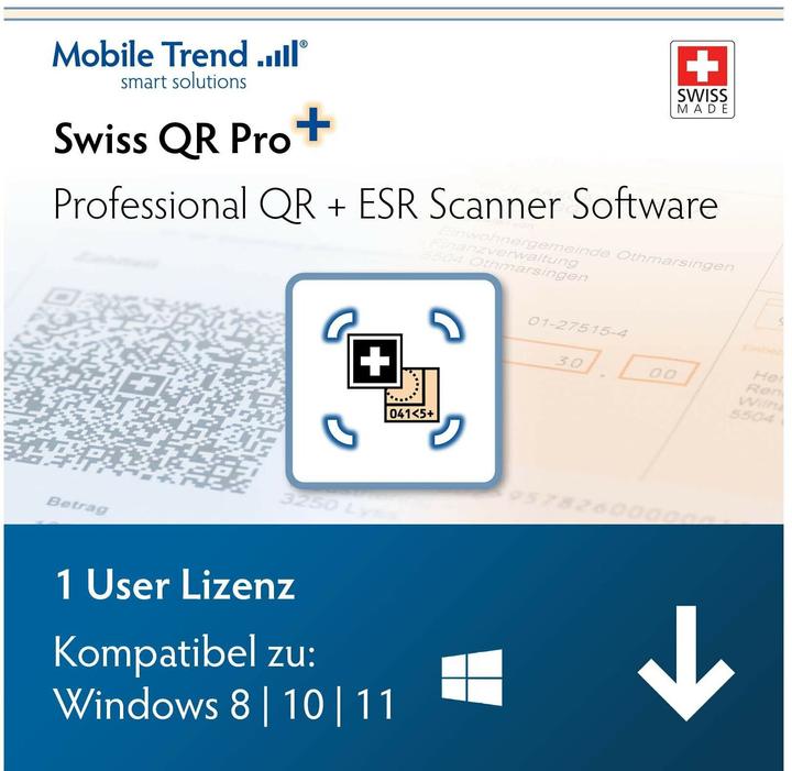 Produktbild Mobile Trend Swiss QR Scanner Pro + ESR ESD, Voll, 1 User, DE/FR/EN/IT (1 User, unbegrenzt)