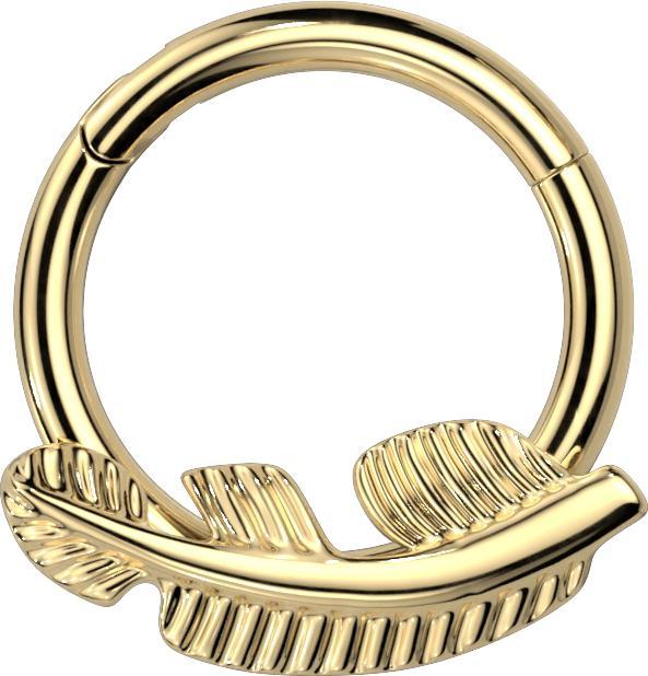 Immagine prodotto Star Piercing Anello a micro segmenti incernierato a molla placcato oro (Titanio G23, senza ottone)