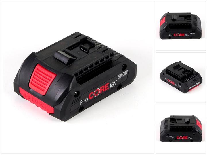 1x Bosch GBA 18 V 4,0 Ah Batterie à insertion ProCORE (1600A016GB)