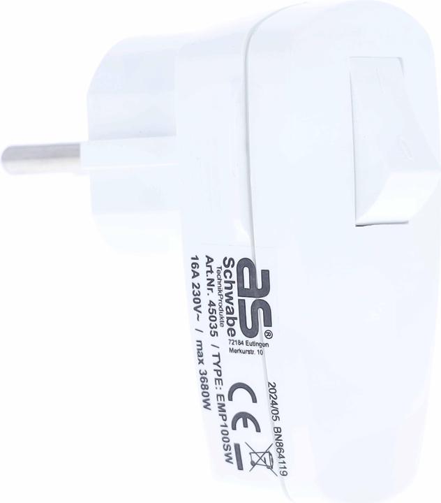 Image du produit As - Schwabe Fiche coudée à contact de protection Interrupteur (CEE 7/7)