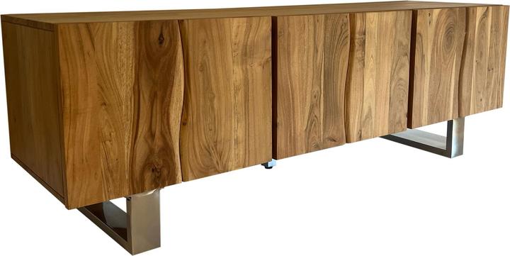 FineBuy TV Schrank Lowboard 160 cm Holz Massiv Fernsehkommode Fernsehschrank