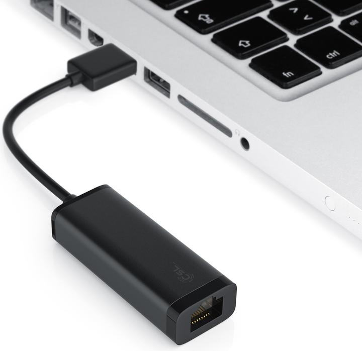 Immagine prodotto CSL Adattatore di rete USB 3.0 tipo A maschio a RJ45 Gigabit Ethernet femmina, scheda di rete esterna (USB 3.0, RJ45 (1x))