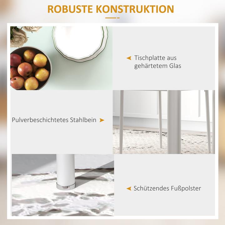 Immagine prodotto Homcom Esszimmergruppe mit 4 Stühlen (120 x 60 x 97 cm)