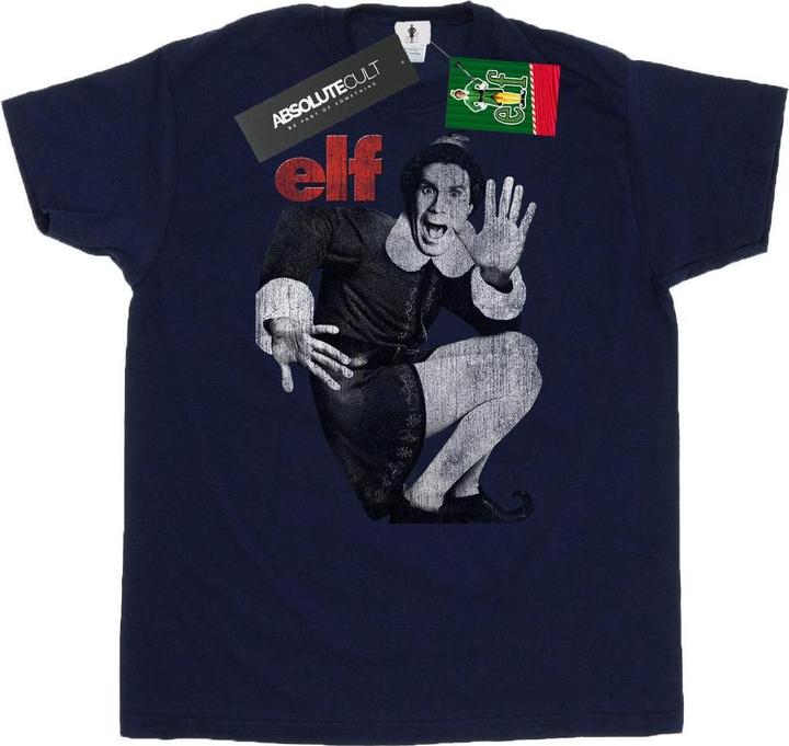 Elf Mono Distressed Poster Maglietta Uomo (M)