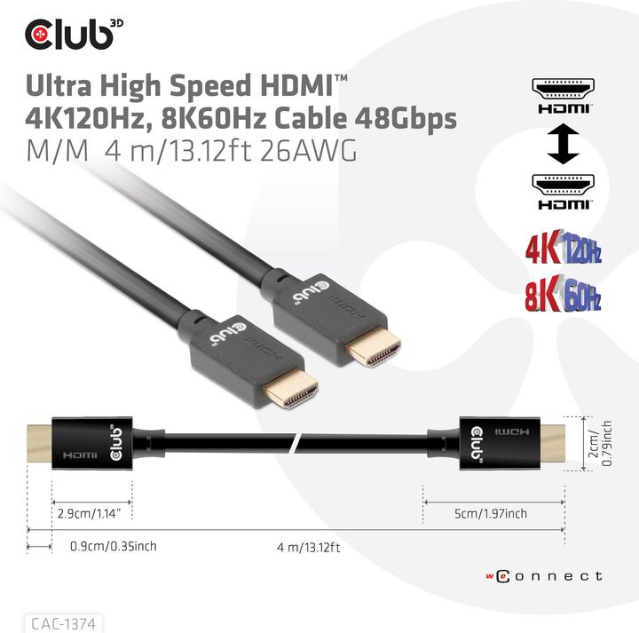 Immagine prodotto Club 3D HDMI (Typ A) — HDMI (Typ A) (4 m, Altri)