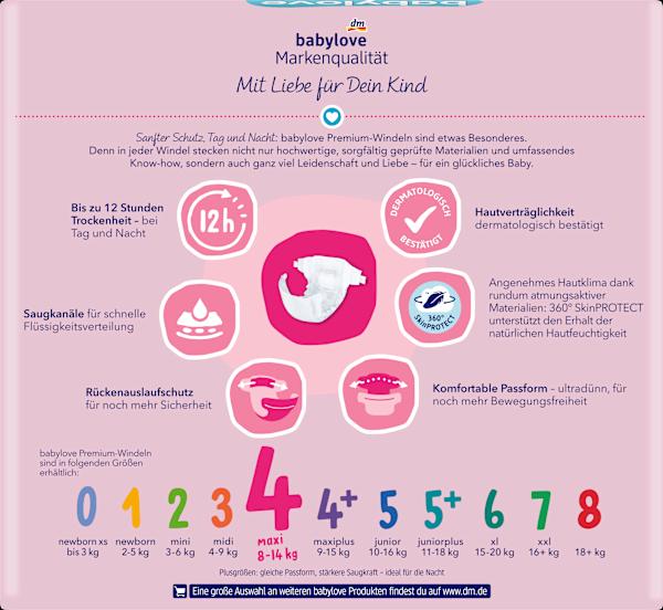 Actual product image dm babylove Premium-Windeln (Size 4, Half month box, 84 Piece)