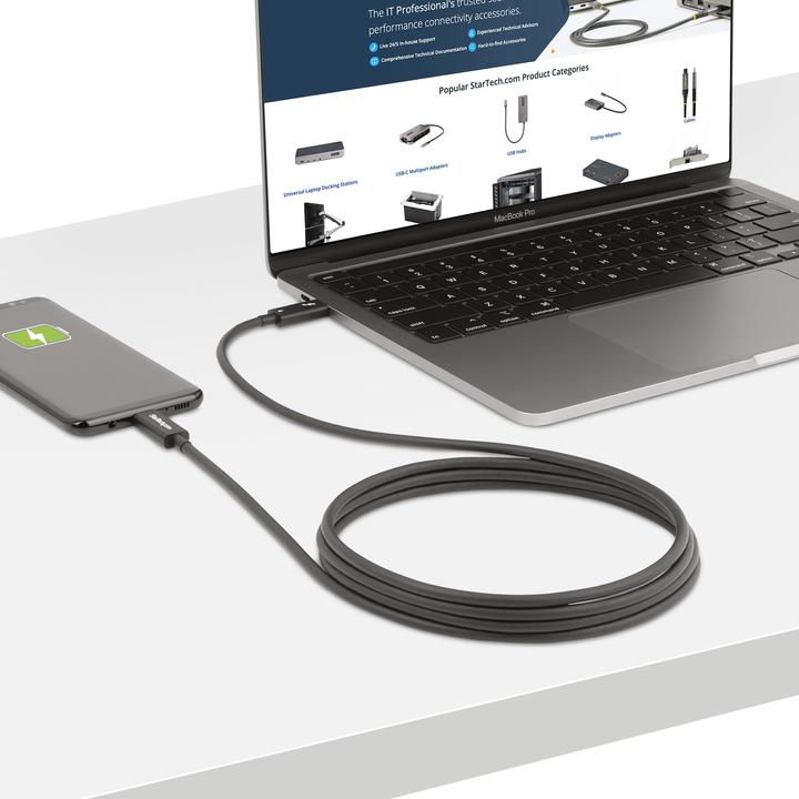Immagine prodotto StarTech com A40G2MB-TB4-CABLE, Männlich, Männlich, 2 m, Schwarz, Nickel, 40 Gbit/s (2 m, USB 4.0, USB 3.2)