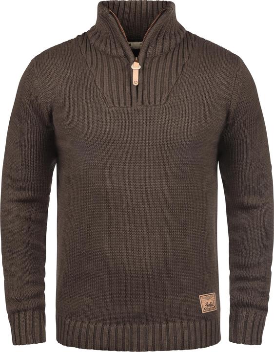 Image du produit Solid Petro Pull En Grosse Maille À Col Camionneur Pull-Over Pour Homme Avec Col Droit Avec Fermetur (XXL)
