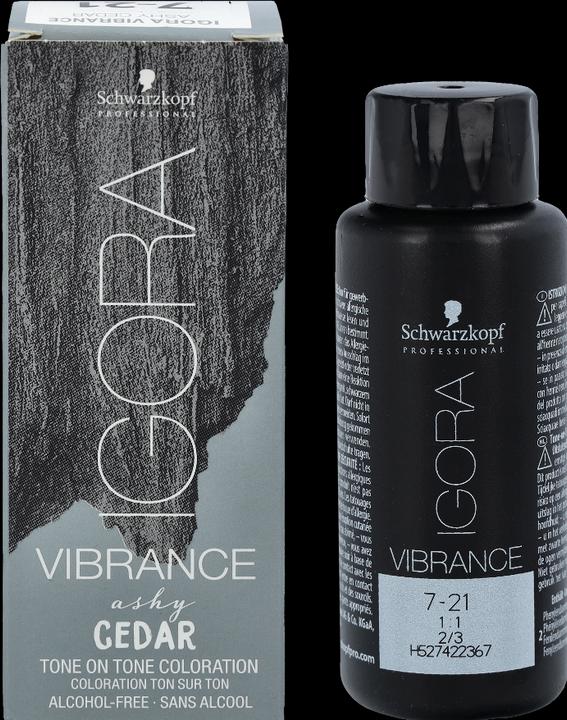 Produktbild Schwarzkopf Professional Igora Vibrance - 7-21 Mittelblond Asch Cendré (Blond, Grau)