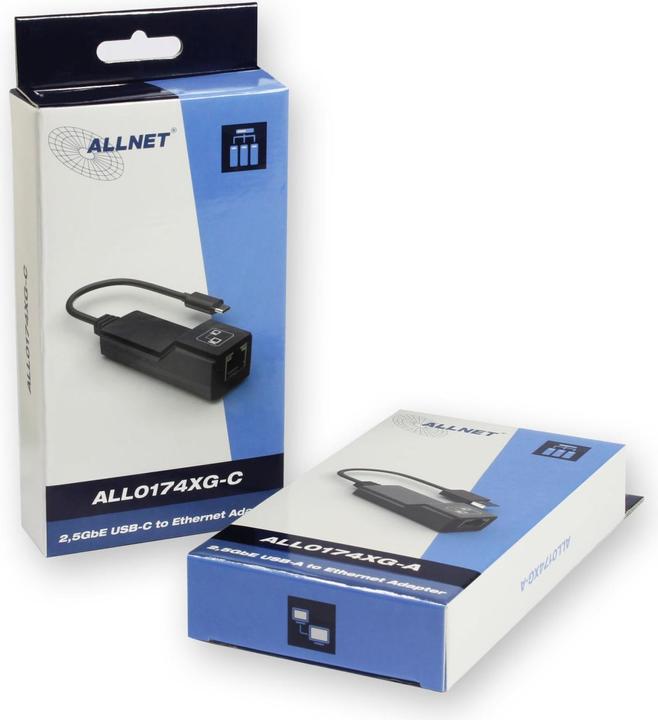 Actual product image Allnet ALL0174XG-A - USB Type-C - RJ-45 - Black (USB-C, RJ45 (1x))