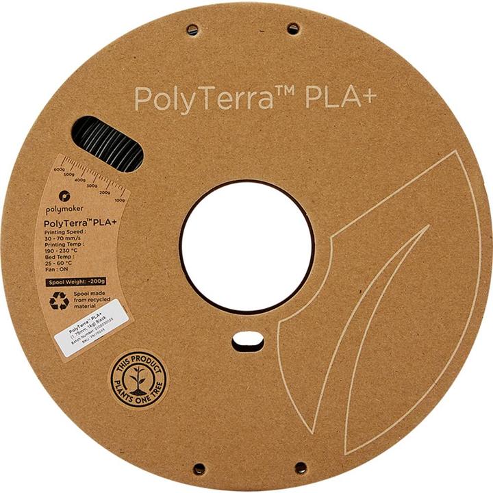 Produktbild Polymaker PolyTerra PLA+ (PLA+, 1.75 mm, 1000 g, Schwarz)