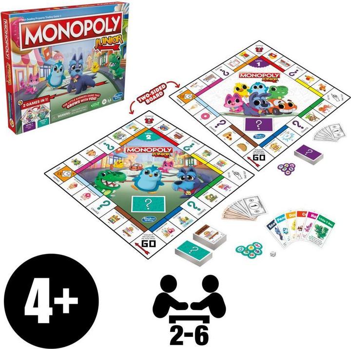 Actual product image Hasbro Monopoly Junior 2 Games in 1 (DK/NO) (Danish, Norwegian)