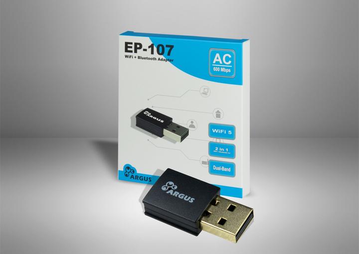 Actual product image Intertec USB Adapter EP-107 Wi-Fi and BT4.2 NT Argus,USB2.0,600Mbps (USB 2.0)