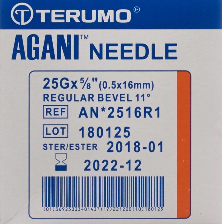 Immagine prodotto Terumo Agani Cannula monouso 25G 0,5x16mm arancione (100 pz)