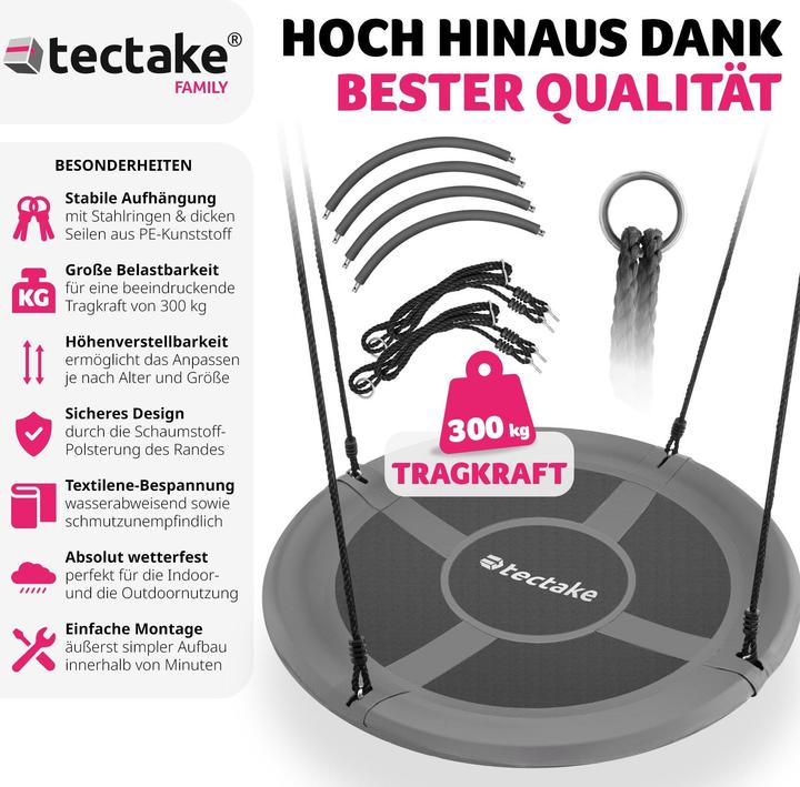 Image du produit tectake Swayer Nest Swing, hauteur réglable, 300 kg