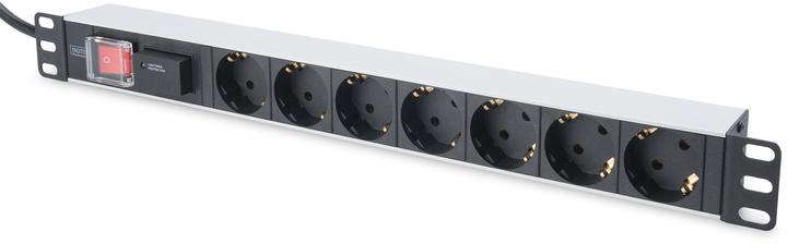 Digitus Bloc multiprises à 7 voies, aluminium (7 x, CEE 7/7, 2 m)