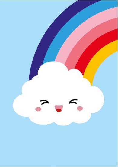 Actual product image Studio Inktvis Postcard Rainbow Cloud light blue