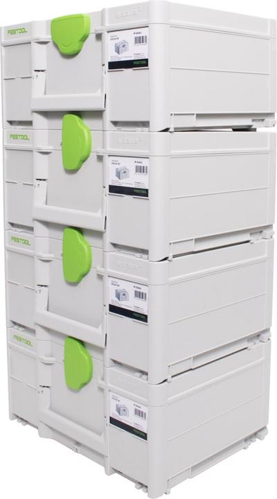 Produktbild Festool Systainer Set 4x SYS3 M 187 ( 4x 204842 ) 15,9 Liter 396x296x187mm Werkzeugkoffer koppelbar