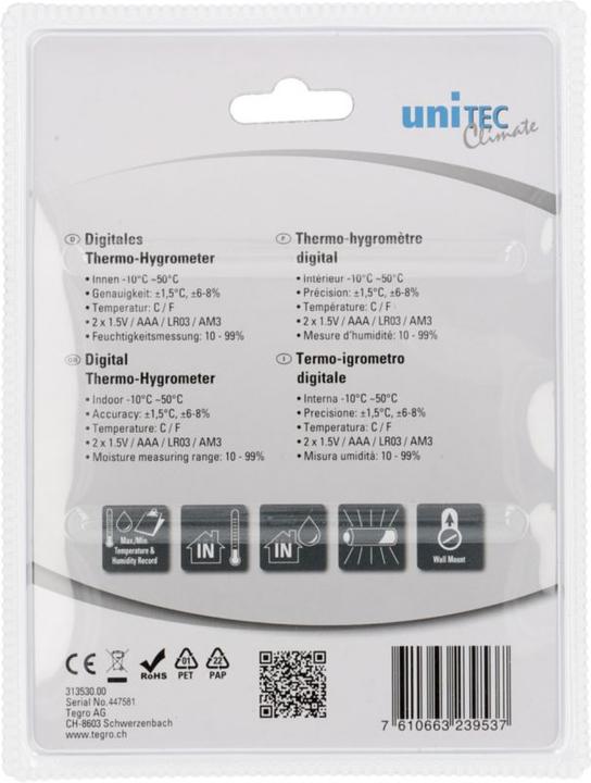 Immagine prodotto Unitec Termoigrometro digitale