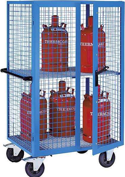Actual product image eurokraft pro Gas cylinder mesh container, mobile, HxWxD 1800 x 1150 x 740 mm. (115 cm, 180 cm)